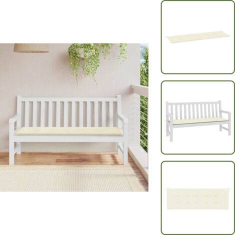 Cuscino esterno - vidaXL Cuscino per Panca Crema 150x50x4 cm in Tessuto Oxford - Cuscino in tessuto Oxford