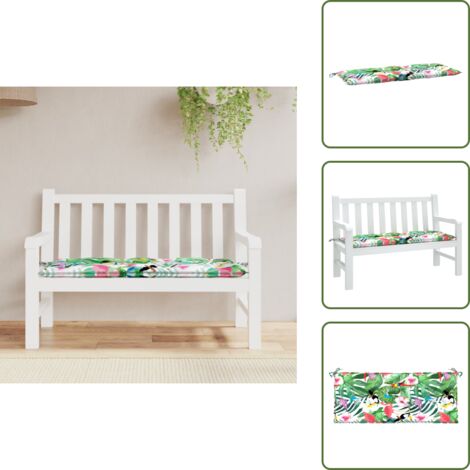 Cuscino esterno - vidaXL Cuscino per Panca da Giardino Multicolore 120x50x7cm in Tessuto - Cuscino morbido