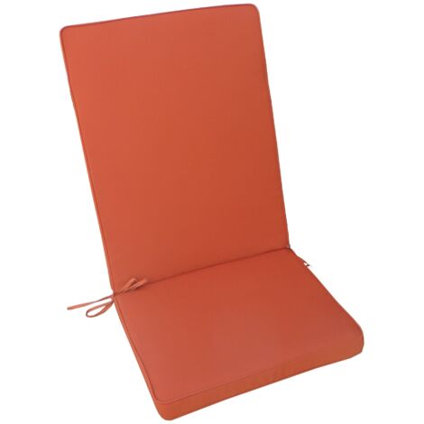 Cuscino imbottito da esterno 40x90 cm con schienale per sedie idrorepellente e sfoderabile -  Arancione