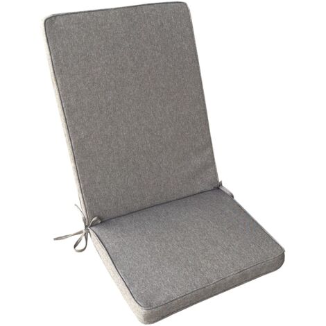 Cuscino imbottito da esterno 40x90 cm con schienale per sedie idrorepellente e sfoderabile -  Tortora