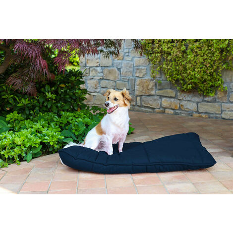 Cuscino Imbottito per Cani e Gatti 60x100 cm in Microfibra Chunky Blu Scuro