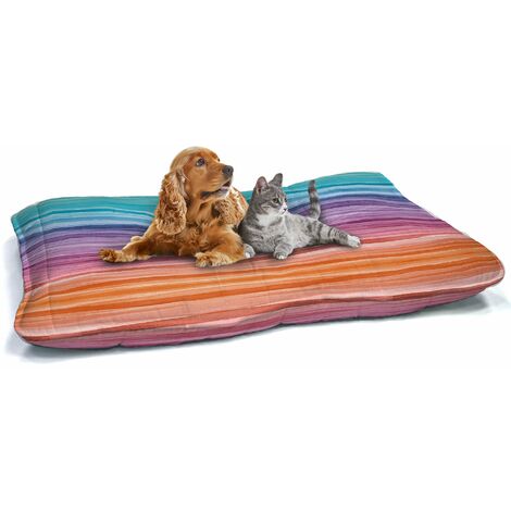 Cuscino Imbottito per Cani e Gatti 60x100 cm in Microfibra Rainbow