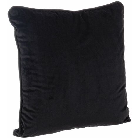 Cuscino imbottito ''Velvet'' per divano in velluto sfoderabile 45 x 45 cm -Nero