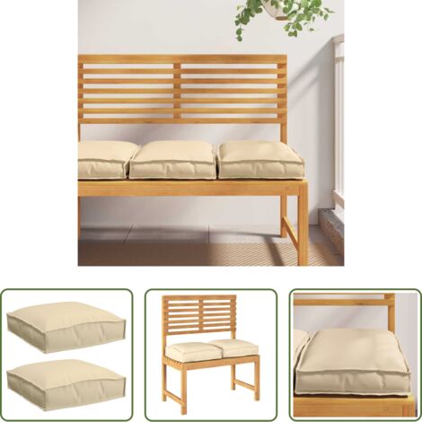 Cuscino impermeabile -  Cuscino 2 pcs Beige 40 x 40 x 8 cm Tessuto Oxford