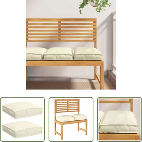 Cuscino impermeabile -  Cuscino 2 pcs Crema 40 x 40 x 8 cm Tessuto Oxford
