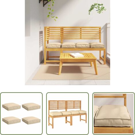 Cuscino impermeabile -  Cuscino 4 pcs Beige 40 x 40 x 8 cm Tessuto Oxford