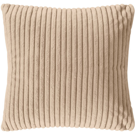 Cuscino In Ciniglia Quadrato Anima Compresa 50 x 50 Con Zip Fodera Moderna Super Morbido Per Divano Camera Letto Copri Cuscini Con Imbottitura Beige