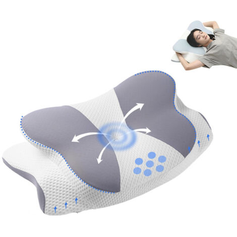 Cuscino in memory foam, anti-russamento, supporto per il collo, ergonomico, per chi dorme su un fianco o a pancia in giù