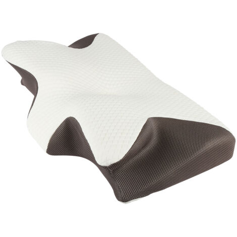 Cuscino in memory foam, cuscino ortopedico per il supporto del collo, cuscino ergonomico in memory foam, bianco e nero