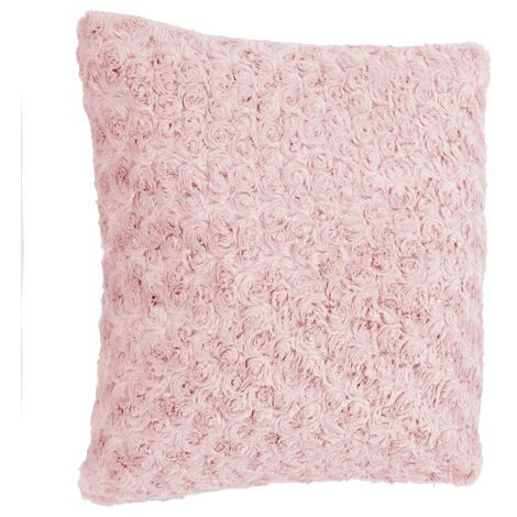 Cuscino in pelliccia riccia rosa 45x45cm - Atmosphera créateur d'intérieur
