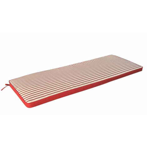Cuscino in poliestere rosso e bianco sfoderabile e impermeabile 170x45 cm
