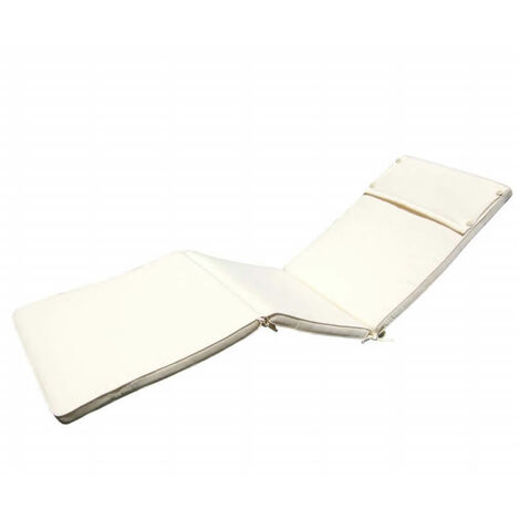 Cuscino in poliestere sfoderabile e impermeabile 194,5x59 cm per lettino -  Beige