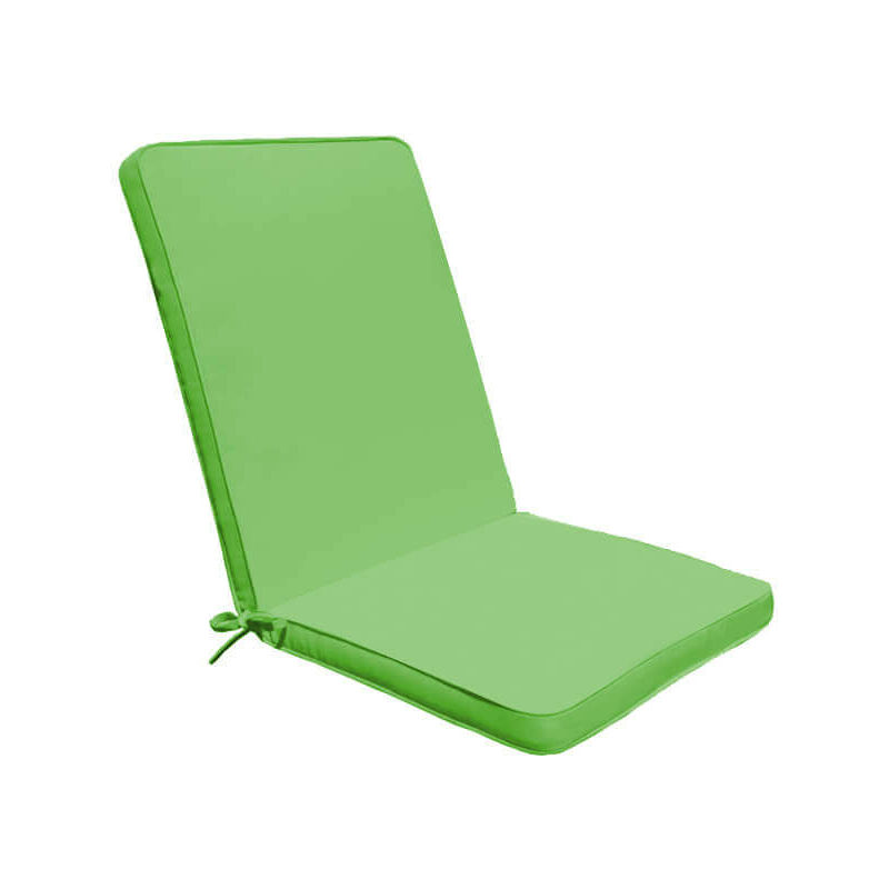 Cuscino in poliestere sfoderabile e impermeabile con schienale medio 90x40 cm per sedia - Green