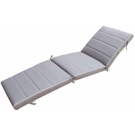 Cuscino in poliestere sfoderabile impermeabile 185x57 cm per lettino da esterno -  Grey