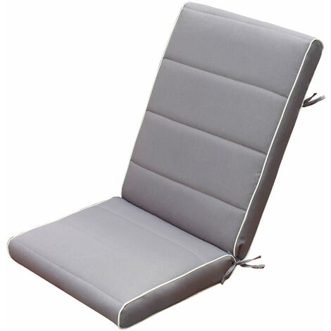 Cuscino in poliestere sfoderabile impermeabile con schienale medio 90x40 cm per sedia - Grey