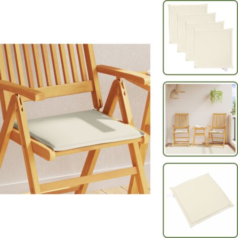 Cuscino in schiuma - vidaXL Imbottitura per Seduta Giardino 4pz Crema 45x45x2 cm Quadrata - Cuscino in poliestere