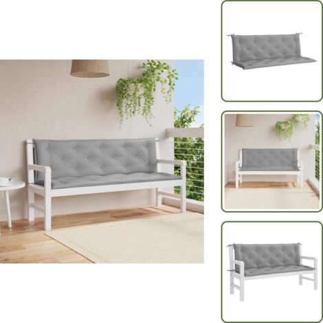 Cuscino in tessuto Oxford - vidaXL Cuscini per Panca 2 pz Grigi 150x50x7 cm in Tessuto Oxford - Cuscino imbottito