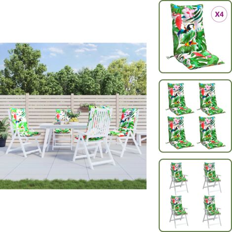 Cuscino in tessuto Oxford - vidaXL Cuscini per Sedia Schienale Alto 4pz Multicolore Tessuto Oxford - Cuscino per casa