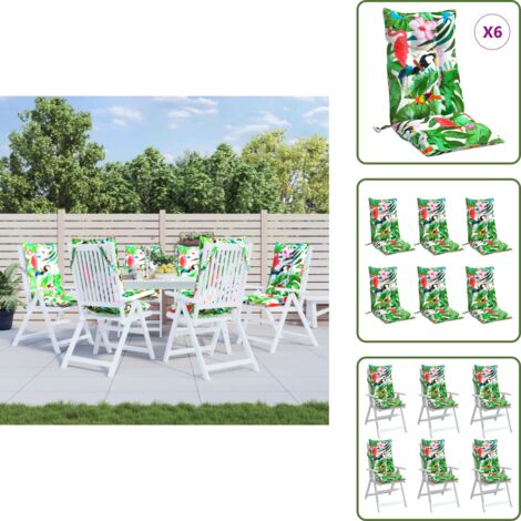 Cuscino in tessuto Oxford - vidaXL Cuscini per Sedia Schienale Alto 6pz Multicolore Tessuto Oxford - Cuscino per casa