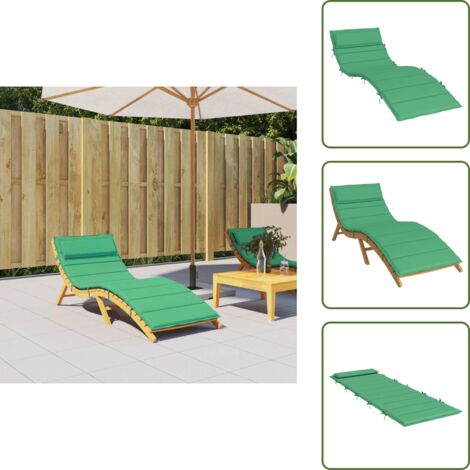 Cuscino in tessuto Oxford - vidaXL Cuscino per Lettino Verde 180x60x4 cm in Tessuto Oxford - Cuscino per esterno