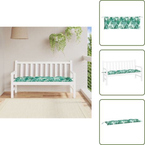 Cuscino in tessuto Oxford - vidaXL Cuscino per Panca a Foglie 150x50x7 cm in Tessuto Oxford - Cuscino per seduta