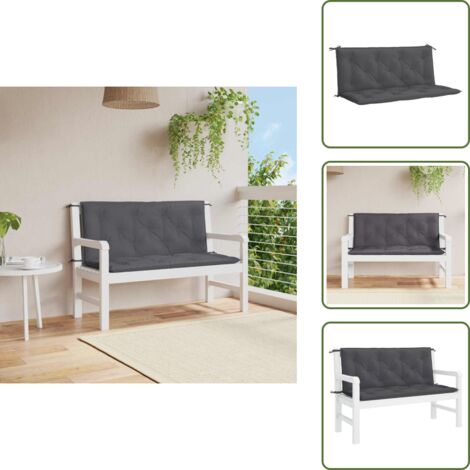 Cuscino in tessuto Oxford - vidaXL Cuscino per Panca Antracite 120x(50+50)x7cm in Tessuto Oxford - Cuscino morbido