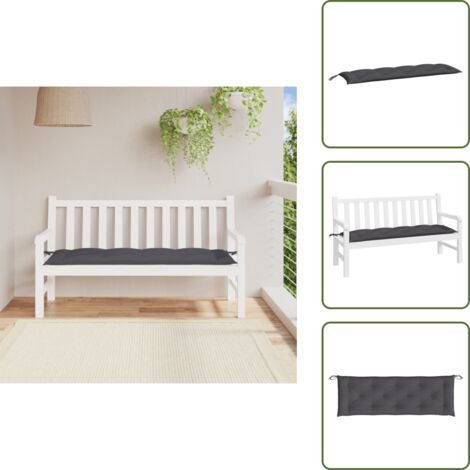 Cuscino in tessuto Oxford - vidaXL Cuscino per Panca Antracite 150x50x7 cm in Tessuto Oxford - Cuscino antiscivolo