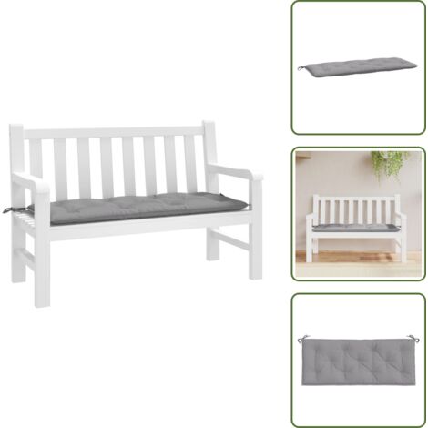 Cuscino in tessuto oxford - vidaXL Cuscino per Panca Grigio 120x50x7 cm in Tessuto Oxford - Cuscino per esterno