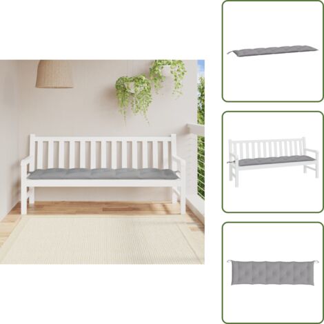 Cuscino in tessuto Oxford - vidaXL Cuscino per Panca Grigio 180x50x7 cm in Tessuto Oxford - Cuscino morbido