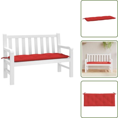 Cuscino in tessuto oxford - vidaXL Cuscino per Panca Rosso 120x50x7 cm in Tessuto Oxford - Cuscino per divano