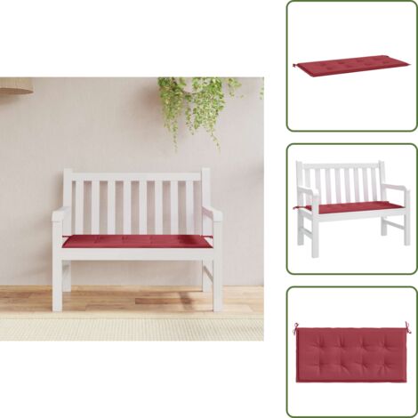 Cuscino in tessuto oxford - vidaXL Cuscino per Panca Rosso Vino 100x50x4 cm in Tessuto Oxford - Cuscino antiscivolo