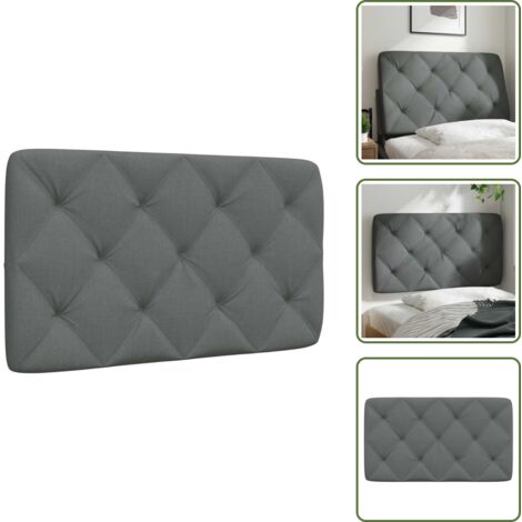 Cuscino in tessuto - vidaXL Cuscino Testiera Grigio Scuro 80 cm in Tessuto - Cuscino in fibra PP