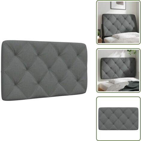 Cuscino in tessuto - vidaXL Cuscino Testiera Grigio Scuro 90 cm in Tessuto - Cuscino in poliestere