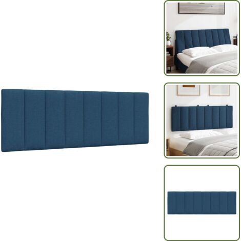 Cuscino in tessuto - vidaXL Cuscino Testiera Hanko Blu 140 cm in Tessuto - Cuscino in poliestere