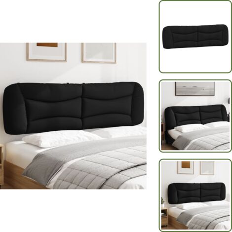 Cuscino in tessuto - vidaXL Cuscino Testiera Hvar Nero 180 cm in Tessuto - Cuscino imbottito