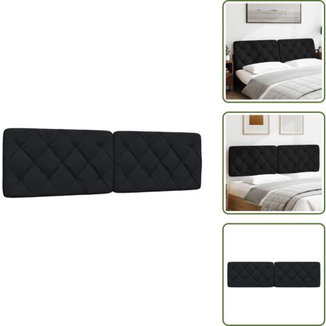 Cuscino in tessuto - vidaXL Cuscino Testiera Nero 180 cm in Tessuto - Cuscino in fibra PP
