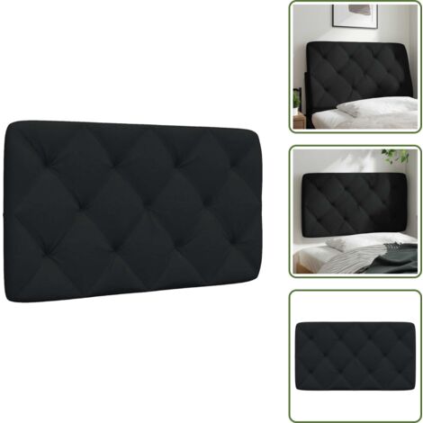 Cuscino in tessuto - vidaXL Cuscino Testiera Nero 90 cm in Tessuto - Cuscino in poliestere