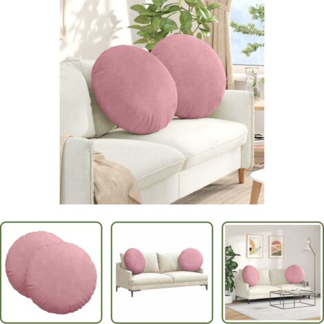 Cuscino in velluto -  Cuscini per Seduta 2 pcs Rosa Ø 80 x 29 cm Velluto