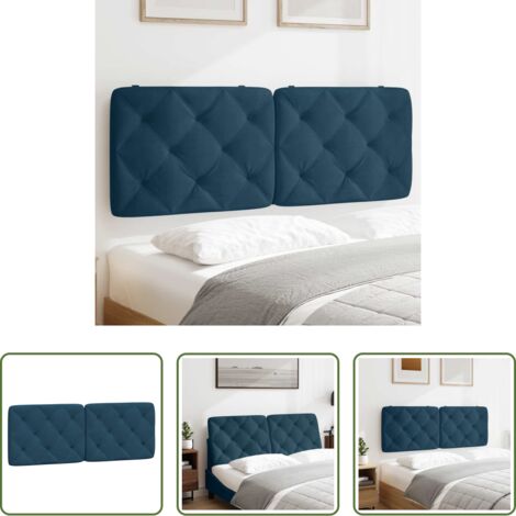 Cuscino in velluto -  Cuscino Testiera Blu 120 cm in Velluto