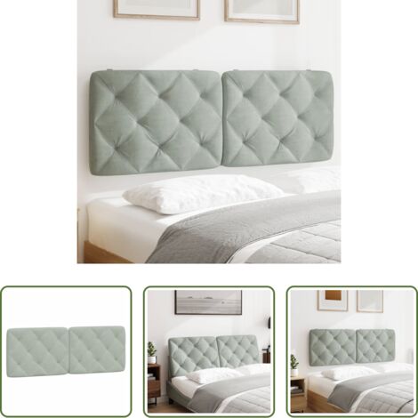 Cuscino in velluto -  Cuscino Testiera Grigio Chiaro 120 cm in Velluto