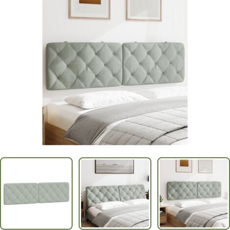 Cuscino in velluto -  Cuscino Testiera Grigio Chiaro 180 cm in Velluto
