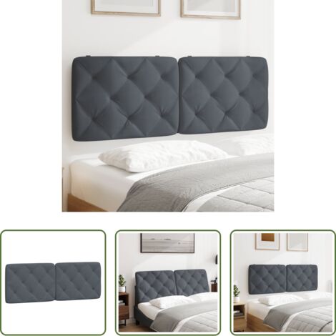Cuscino in velluto -  Cuscino Testiera Grigio Scuro 120 cm in Velluto