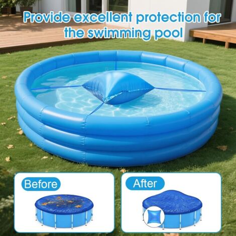 Cuscino invernale XXL per piscina 120 x 120 cm, cuscino d'aria con doppia cucitura per la preparazione invernale delle piscine con corda, accessorio perfetto per proteggere la piscina dalle intemperie