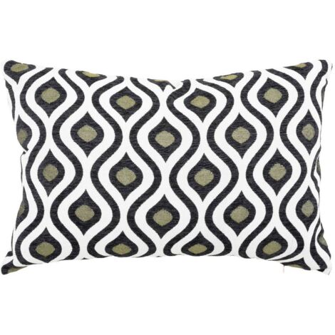 Cuscino jacquard bianco e nero twisted lime 58x38 cm - Atmosphera créateur d'intérieur