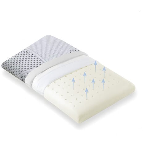 DOLCISOGNI Cuscino Lettino Bambino Antisoffoco 50x30 Memory Foam Spessore 5,5 cm, OEKO-TEX® e CertiPUR™ Cuscino per Asilo, Guanciale Bambini Modello Bolle Cuscino da Viaggio 100% Made in Italy