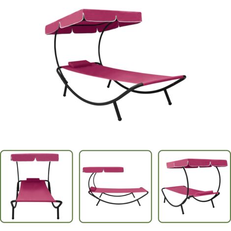 Cuscino -  Lettino Prendisole con Baldacchino e Cuscino Rosa