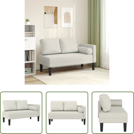 Cuscino lombare -  Chaise Longue con Cuscini Crema in Velluto