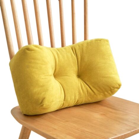 Cuscino Lombare Ergonomico – Cuscino di Supporto per la Schiena, Morbido e Comodo, Cuscino da Sedia per Ufficio, Auto e Casa Giallo