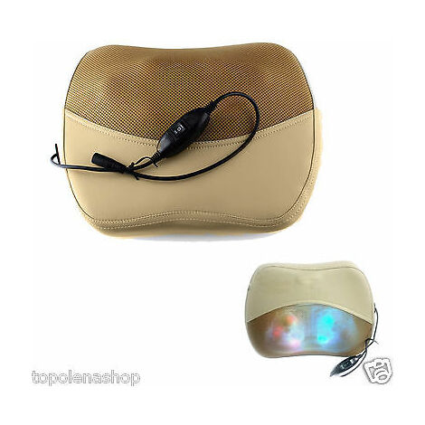 CUSCINO MASSAGGIANTE MASSAGGIATORE SHIATSU CASA AUTO INFRAROSSI COLLO MJY-815