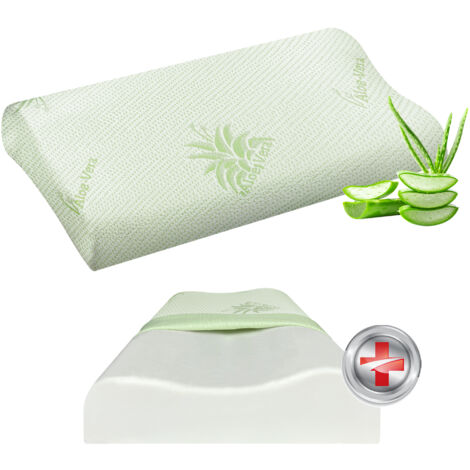 Cuscino Memory Foam Cervicale Ortopedico Doppia Onda Guanciale Memory Con Fodera Aloe Vera Sfoderabile Lavabile Cuscino Letto Antiacaro Anallergico Supporto Per Il Collo Prodotto Italiano